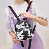 Snake Printed Women Backpack PU Leather College Schoolbag Travel Bag