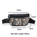 Snake Texture Women Belt Bum Bag High Women Fanny Packs