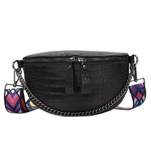 Snake Skin Shoulder Bag for Men and Women