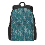 Snowflake Crystals Teal Backpacks Men Women Travel School Bags
