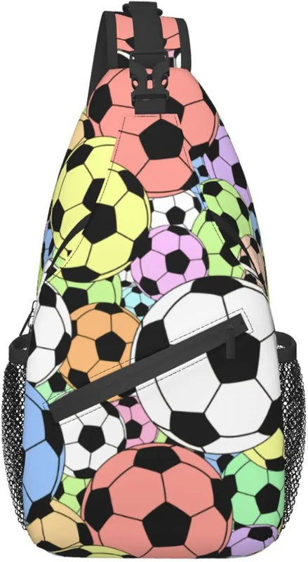 Soccer Balls Chest Bags Crossbody Sling Bag Travel Hiking Backpack
