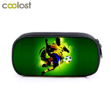 Soccerly Print Cosmetic Cases Pencil Bag Boys School Bags Kids Pencil Box