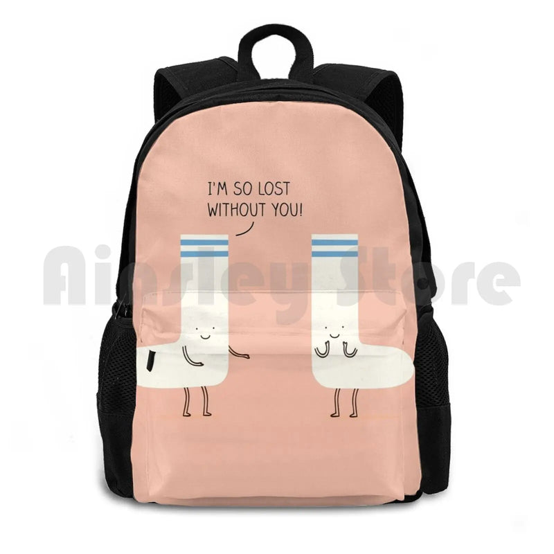 Socks Love Outdoor Hiking Backpack Riding Climbing Sports Bag