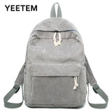 Corduroy School Backpack Teen Girls Striped Women Backpacks