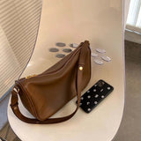 Vintage PU Leather Women Shoulder Bag Zipper Texture Cross Body