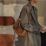 Vintage PU Leather Women Shoulder Bag Zipper Texture Cross Body