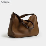 Vintage PU Leather Women Shoulder Bag Zipper Texture Cross Body
