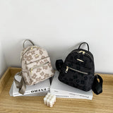 Canvas Flower Print Small Backpack for Girl