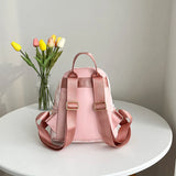 Canvas Flower Print Small Backpack for Girl