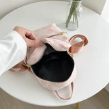 Canvas Flower Print Small Backpack for Girl
