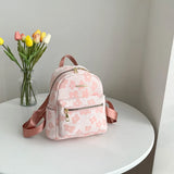 Canvas Flower Print Small Backpack for Girl