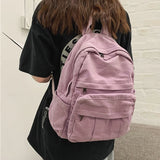 Canvas School Backpack for Students Travel Rucksack