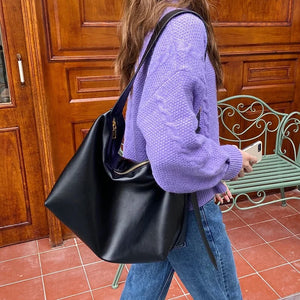 Soft Collapse Style Single Shoulder Bag 14inch Laptop Bag Big Bag Women's Sling