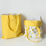 Cotton Linen Shoulder Bag Floral Tote for Women Shopping Canvas Handbag