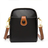 Soft Cow Leather Purses Women Phone Bag Button Crossbody Bags for Lady