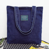 Soft Denim Ripped Zipper Shoulder Bag Female Student Lightweight Tote Bag