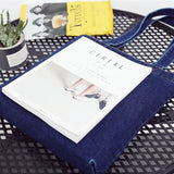 Soft Denim Ripped Zipper Shoulder Bag Female Student Lightweight Tote Bag