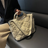 Quilted Small Messenger Shoulder Bag Padded Women Winter Purse