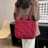 Quilted Small Messenger Shoulder Bag Padded Women Winter Purse