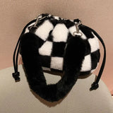 Faux Fur Shoulder Bags for Women Ladies Plush Hand Bags Clutch Purse