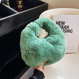 Faux Fur Women's Tote Bags Fluffy Handbags Top-handle Hobo Bag