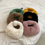 Faux Fur Women's Tote Bags Fluffy Handbags Top-handle Hobo Bag