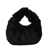 Faux Fur Women's Tote Bags Fluffy Handbags Top-handle Hobo Bag