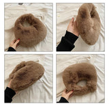 Faux Fur Women's Tote Bags Fluffy Handbags Top-handle Hobo Bag