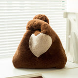 Faux Rabbit Fur Handbag Heart Shape Women Clutch Bag