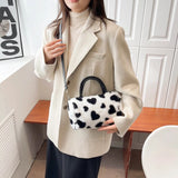 Fluffy Love Heart Plush Shoulder Bag for Women