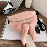 Plush Waist Bag Crossbody Chest Bags for Women Winter