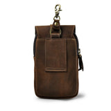 Small Leather Travel Bag Waist Pack Phone Pouch Men 014