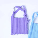 Soft Knitted Pleated Shoulder Bag with Drawstring Closure