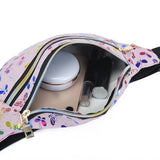Soft Large Capacity Women Waist Packs Butterfly Printing Chest Bag