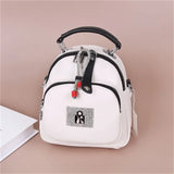 Soft Leather Backpack Female Ins Street With Multi-layer