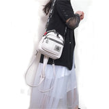 Soft Leather Backpack Female Ins Street With Multi-layer