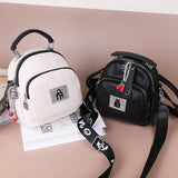 Soft Leather Backpack Female Ins Street With Multi-layer
