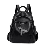 Large Capacity Soft Leather School Bag Backpack for Women