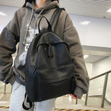 Soft Leather Backpacks High Women Laptop Backpack Solid College School Bags