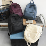 Soft Leather Backpacks High Women Laptop Backpack Solid College School Bags
