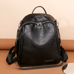 Soft Leather Female Bag Cowhide High Travel Backpack Women Rucksack