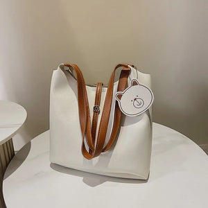 Soft Leather Handbags for Women Large Capacity Shopping Shoulder Tote Purse