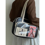 Soft Leather Shoulder Messenger Bag Tote Bag for College Students