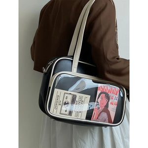 Soft Leather Shoulder Messenger Bag Tote Bag for College Students