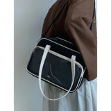 Soft Leather Shoulder Messenger Bag Tote Bag for College Students