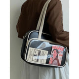 Soft Leather Shoulder Messenger Bag Tote Bag for College Students