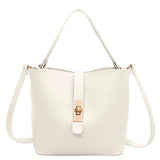 Vintage PU Leather Bucket Tote Shoulder Bag Women Handbags