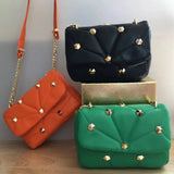 Soft Leather Riveted Chain Crossbody Bags European American Shoulder Bag