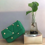 Soft Leather Riveted Chain Crossbody Bags European American Shoulder Bag
