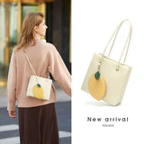 Soft Leather Satchels Lemon Shape Purses and Handbags